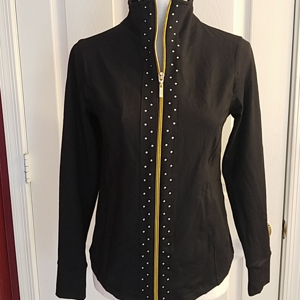 NWOT Blyse Black with Gold Studs/Zipper Jacket XS